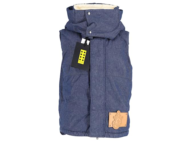 Moncler Genius 1 Gilet imbottito Moncler x JW Anderson Dalby in denim di cotone blu  ref.1028025