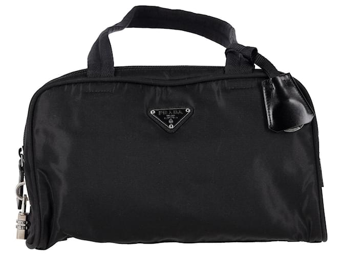 Prada Vintage Boston Bag in Black Nylon  ref.1028057