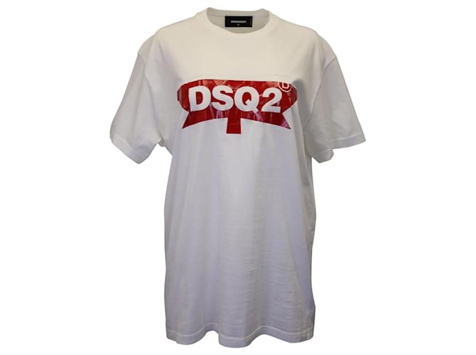 Dsquared2 Logo T-Shirt in White Cotton  ref.1028123