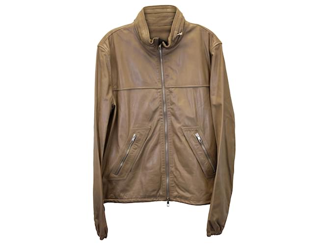 Valentino Garavani Valentino Zip-Up Jacket in Brown Leather  ref.1028128