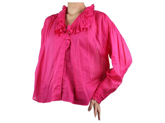 Isabel Marant Etoile Pink ruffled-collar blouse - size FR 38 Cotton  ref.1028195
