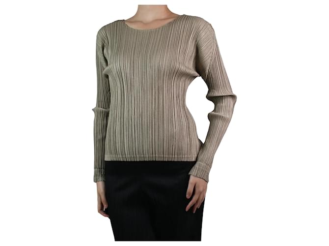 Pleats Please Neutral pleated top - Brand size 3 Polyester  ref.1028203