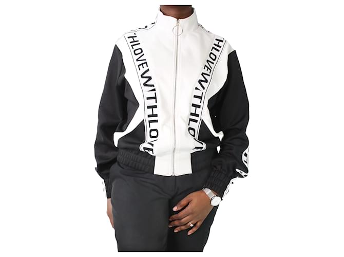Maje White with love two-tone track jacket - size UK 12 Polyester  ref.1028211