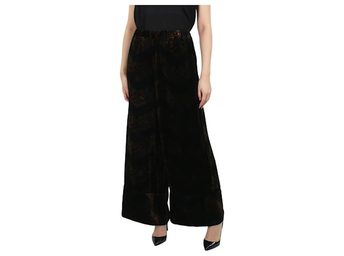 Autre Marque Multicoloured velvet patterned trousers - size S Multiple colors Viscose  ref.1028215