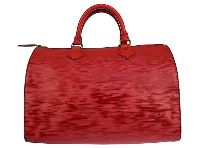 Louis Vuitton Speedy 30 Vermelho Couro  ref.1028305