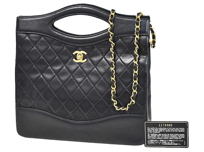 Timeless Chanel 31 Vintage Black Leather  ref.1028345