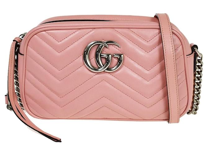 Gucci GG Marmont Pink Leder  ref.1028399