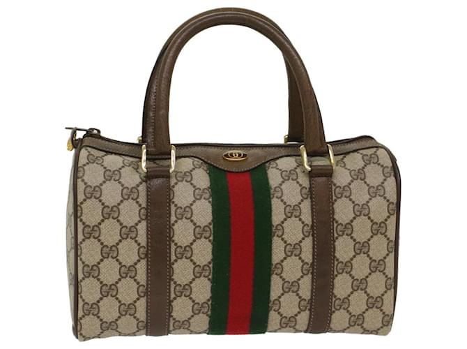 Authentic Gucci GG Boston bag handbag green red + DUSTBAG