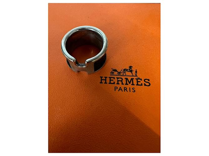 Anel Hermès Olympe Hardware prateado Metal  ref.1028782