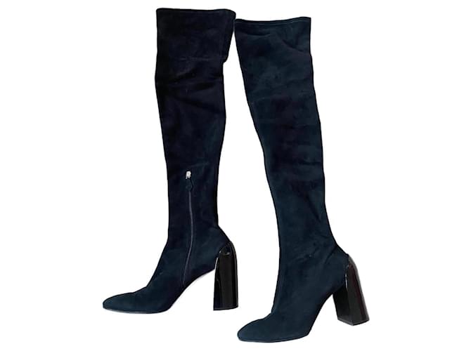 Hermès Hermes boots Black Ostrich leather  ref.1028874