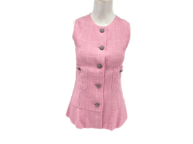 CHANEL  Jackets T.fr 38 cotton Pink  ref.1029044