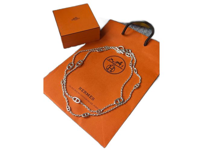 Hermès Farandole 120 Collana Lunga cm Argento 925 borsa a scatola H104568B Silver hardware