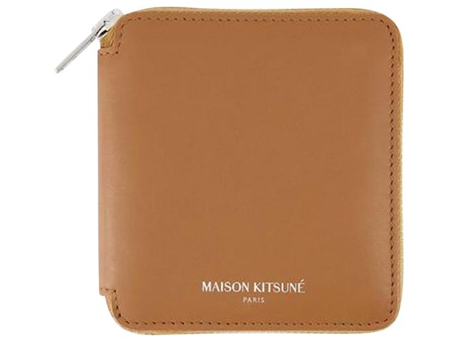 Autre Marque Geldbörse mit Reißverschluss – Maison Kitsune – Leder – Braun  ref.1029249