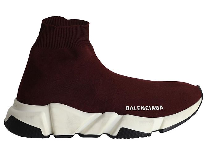 Balenciaga Baskets Speed en Polyester Bordeaux