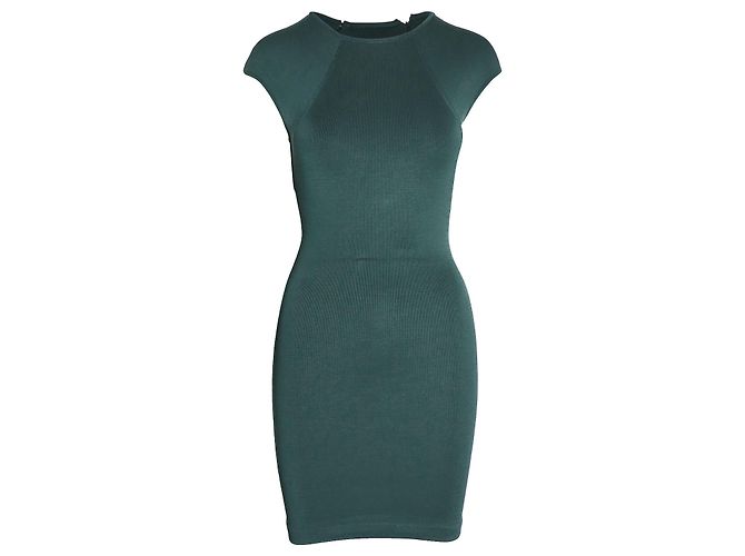 Vestido Bodycon Alexander Wang com manga curta em viscose verde
