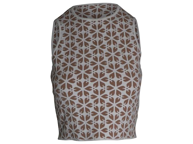 Alexander McQueen Geometric Cropped Tank Top in Beige Viscose Cellulose fibre  ref.1029317