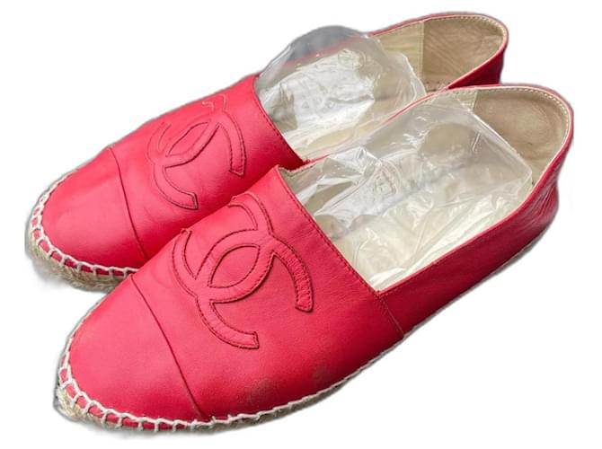 Chanel Espadrilles Red Leather  ref.1029399