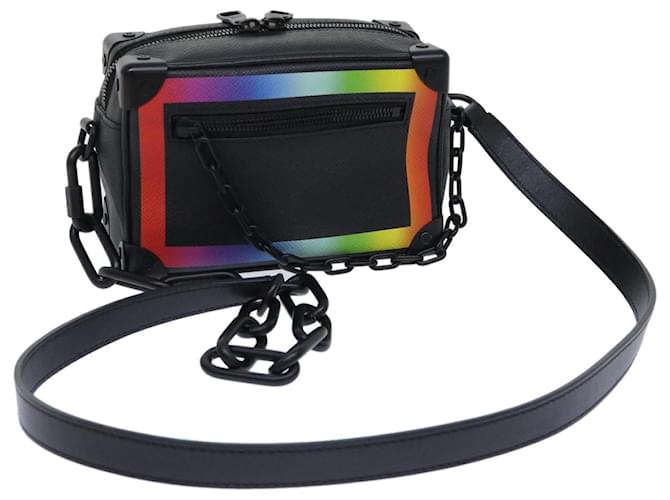 LOUIS VUITTON Taiga Rainbow Mini Soft Trunk Shoulder Bag M30351 LV Auth 50210a Black Leather  ref.1029583