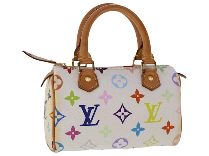 LOUIS VUITTON Mini borsa a mano Speedy multicolore con monogramma Bianco M92645 auth 49983  ref.1029594