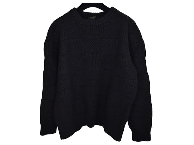 Louis Vuitton W/signature branded pattern Black Wool ref.1029765 - Joli  Closet