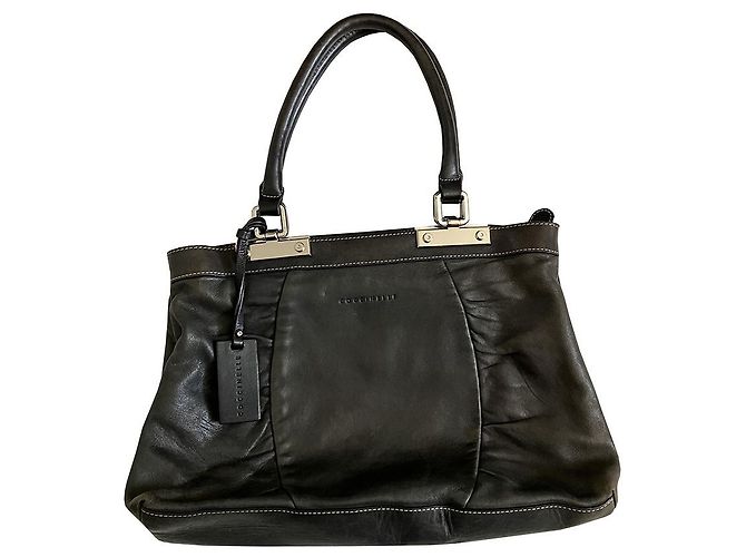 Autre Marque Borsa a spalla in pelle nero antracite