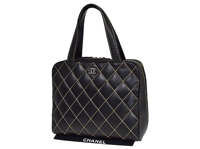 Classique Chanel Stitch Sauvage Cuir Noir  ref.1029798