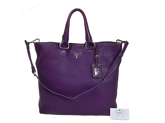 Prada Vitello Purple Leather  ref.1029806