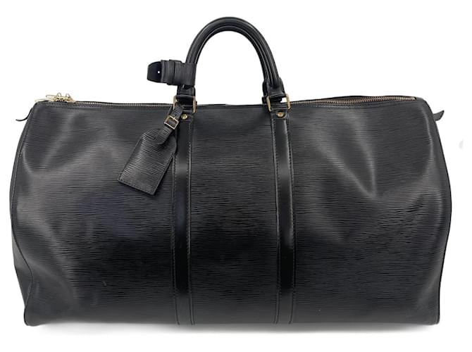 Louis Vuitton Black Epi Leather Keepall 55 Bag Louis Vuitton