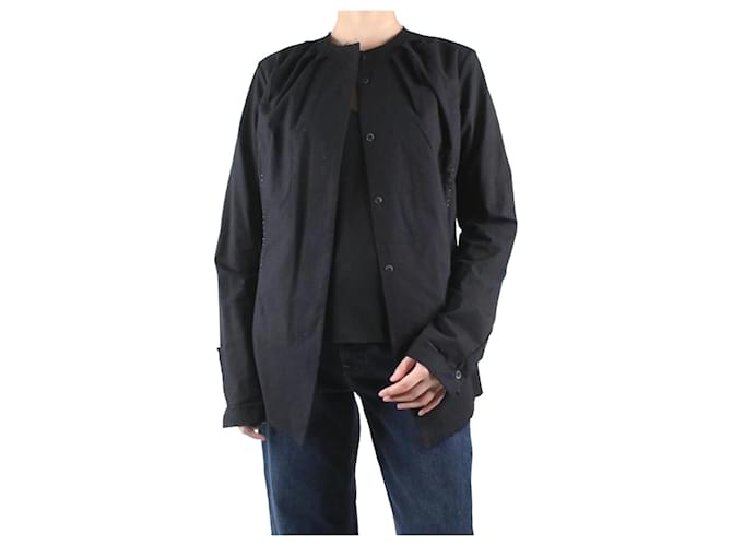 Autre Marque Black button-up contrast stitching shirt - size UK 12 Cotton  ref.1029966