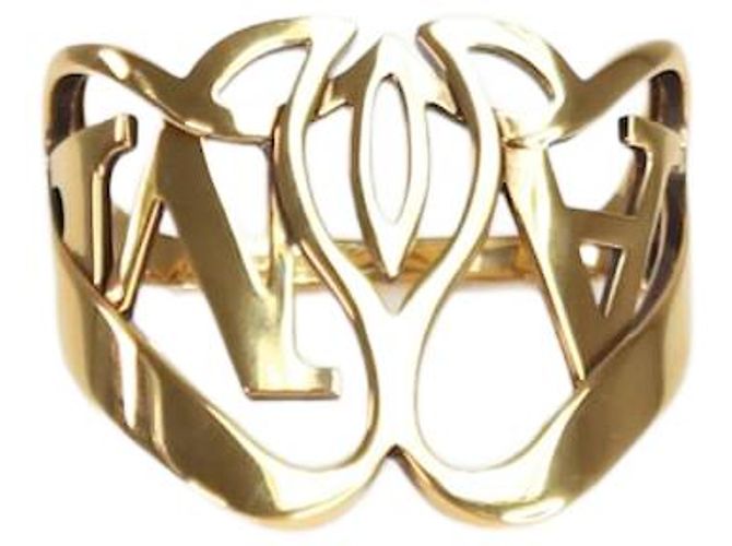 Alexander Mcqueen Gefütterter Ring mit Goldprägung