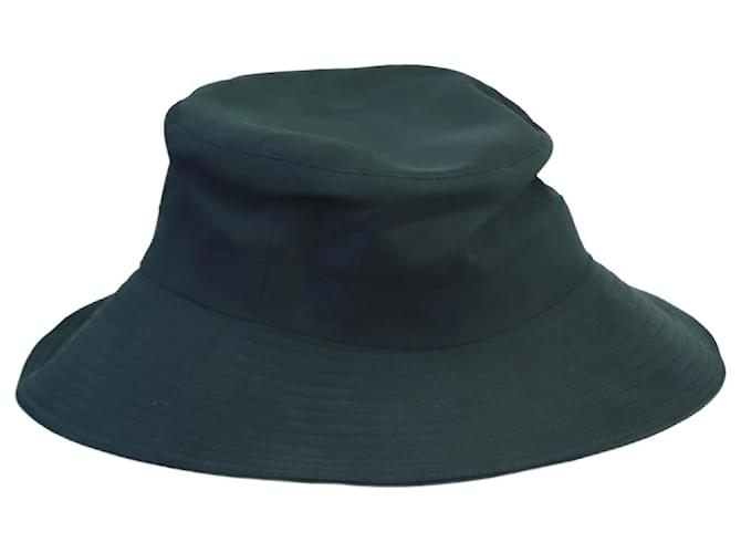 Hermès Grey bucket hat with small embroidered logo detail Polyester  ref.1029985