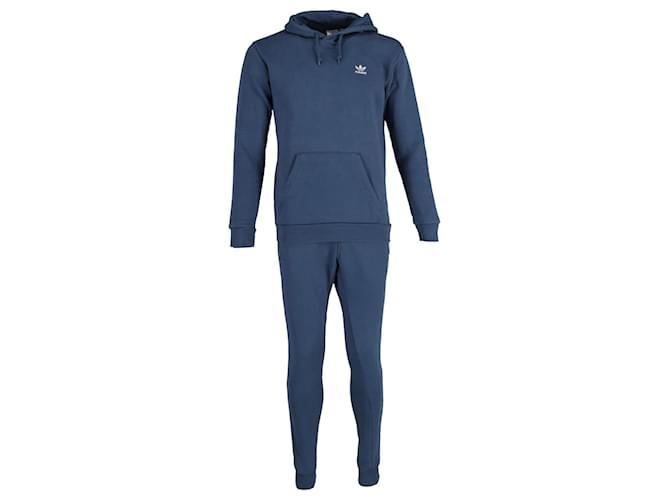 Adidas Logo Tracksuit in Blue Cotton  ref.1030240
