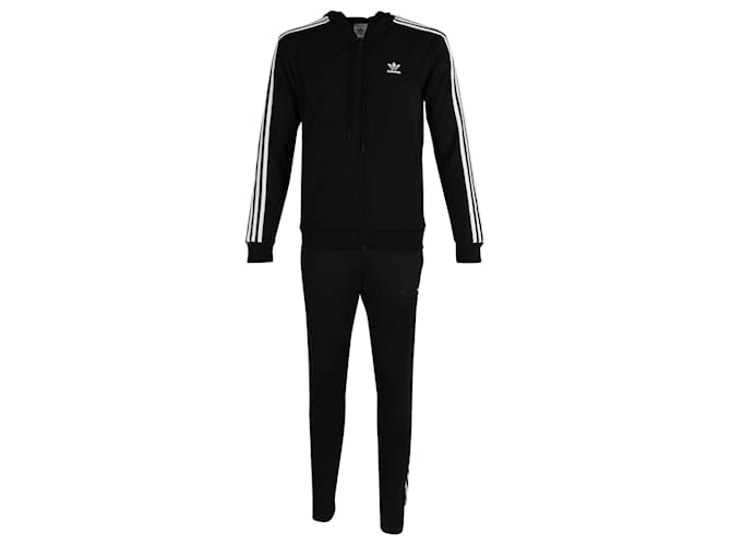 Adidas Ribbed Insert Tracksuit in Black Polyester  ref.1030242