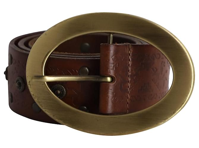 Cinturón Dolce & Gabbana en Piel Marrón Castaño Cuero  ref.1030249
