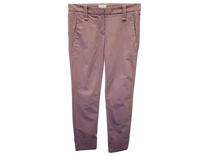 Pantalones Brunello Cucinelli de algodón morado  ref.1030253