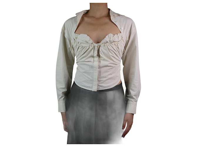 Jacquemus Blusa corsetto color crema - taglia S Crudo Cotone  ref.1030347