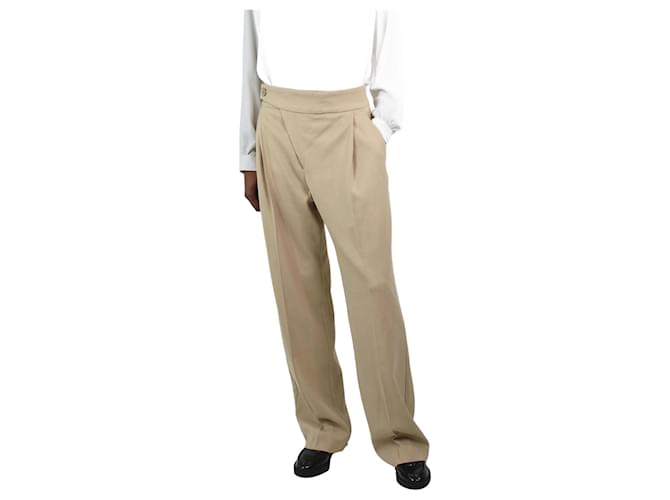Autre Marque Neutral wool-blend trousers - size XS Viscose  ref.1030351