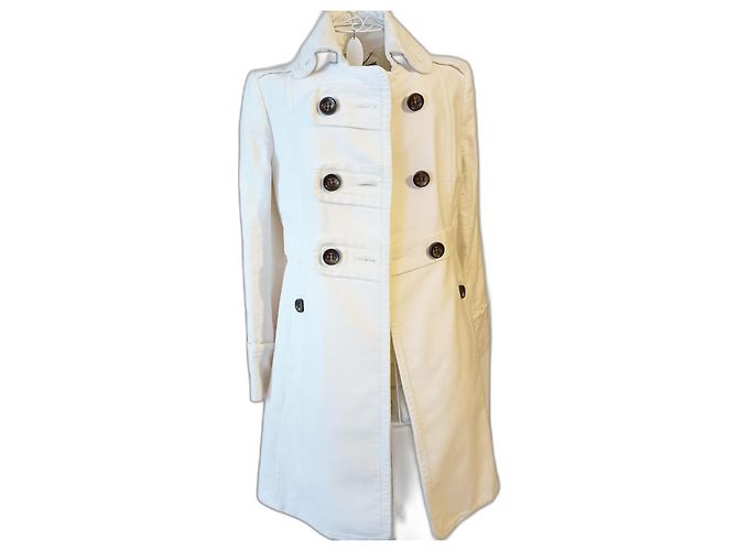 Autre Marque Abrigo Mango MGN Blanco de Algodón