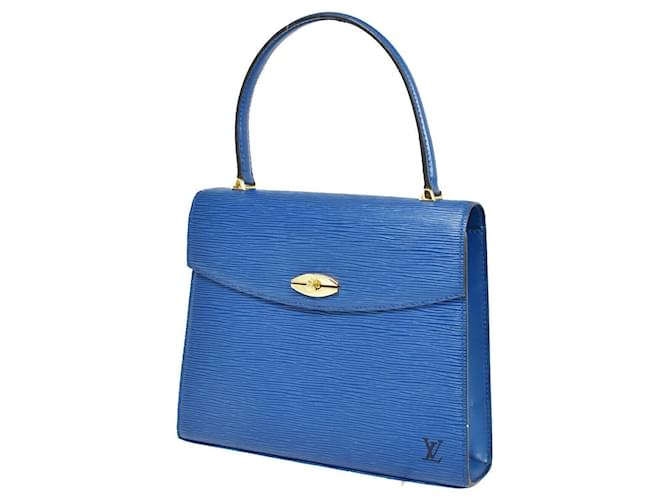 Louis Vuitton Malesherbes Azul Cuero  ref.1030518