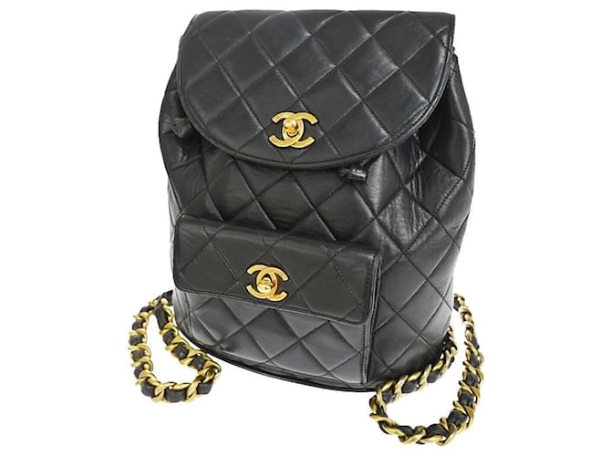 Chanel Duma Black Leather  ref.1030586