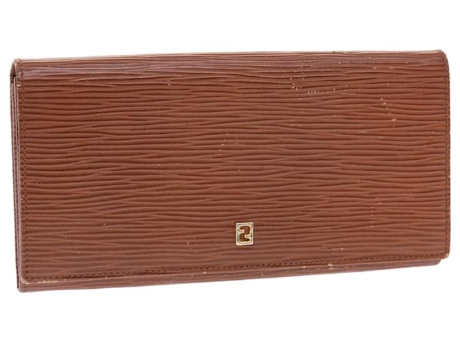 FENDI Long Wallet Leather Brown Auth 50286  ref.1030670