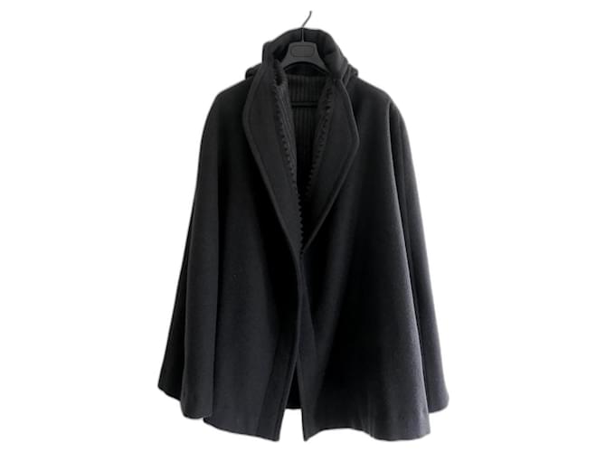 Dolce & Gabbana Fall 2012 Menswear Cape Coat Black Wool Polyamide  ref.1030801