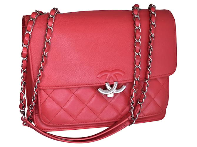 Chanel W/dustbag Red Leather  ref.1030909