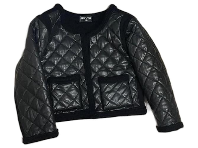Chanel Jackets Black Wool Nylon ref.1030981 - Joli Closet