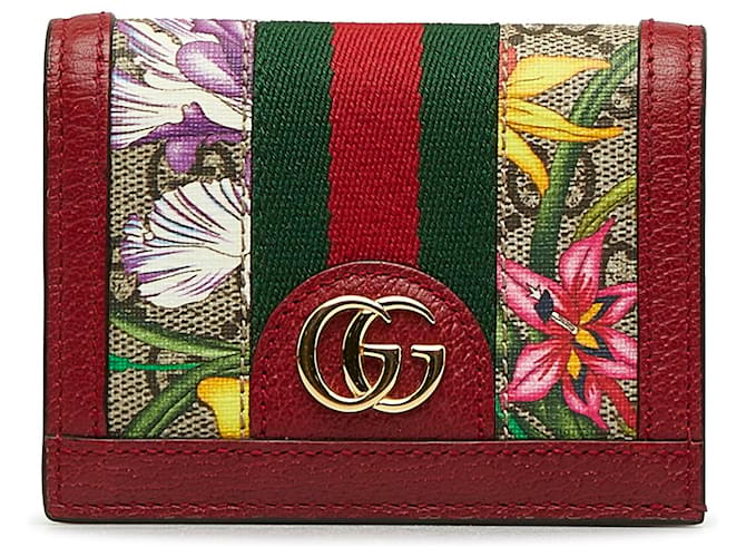 GG Marmont card case wallet in oatmeal leather and Supreme