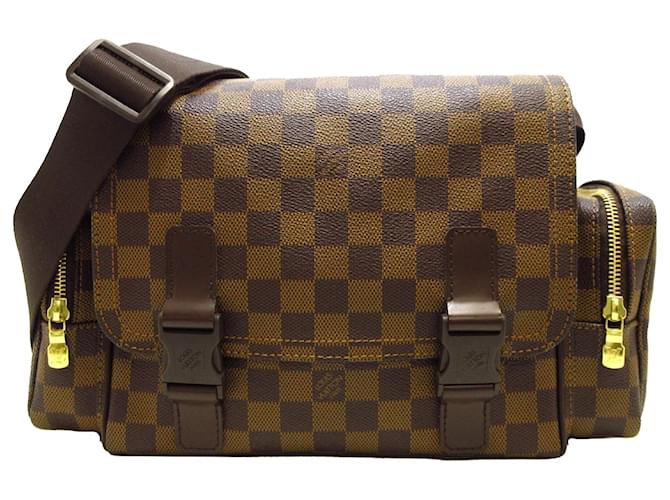 Louis Vuitton Damier Messenger Melville Leather Fabric Brown