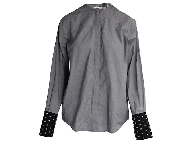 JW Anderson J.W. Anderson Micro-check Studded Cuff Button-Up Shirt in Black and White Cotton  ref.1031227