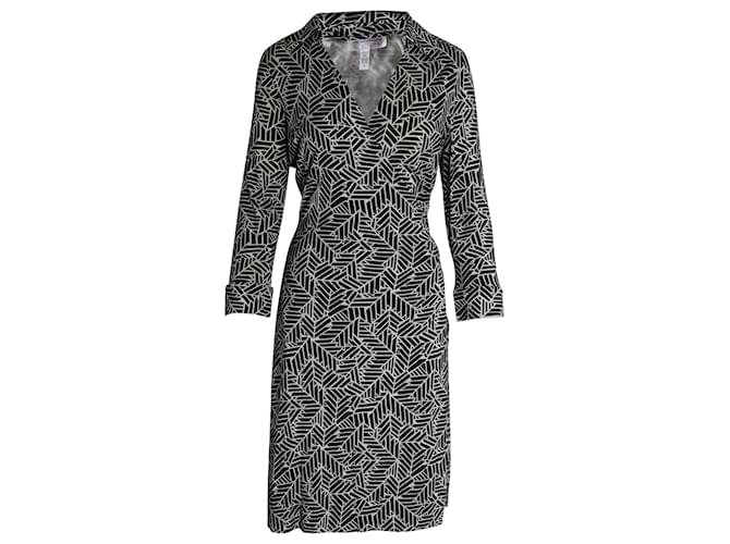 Diane Von Furstenberg Robe portefeuille à motif géométrique en soie multicolore  ref.1031229