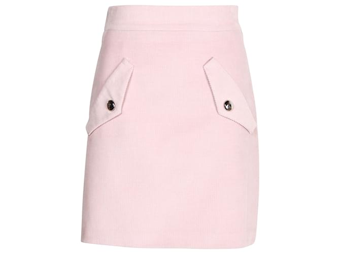 Maje Jinelle Corduroy Skirt in Pink Cotton Velvet  ref.1031241