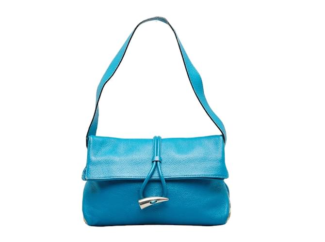 Burberry Leather Shoulder Bag Blue  ref.1031279